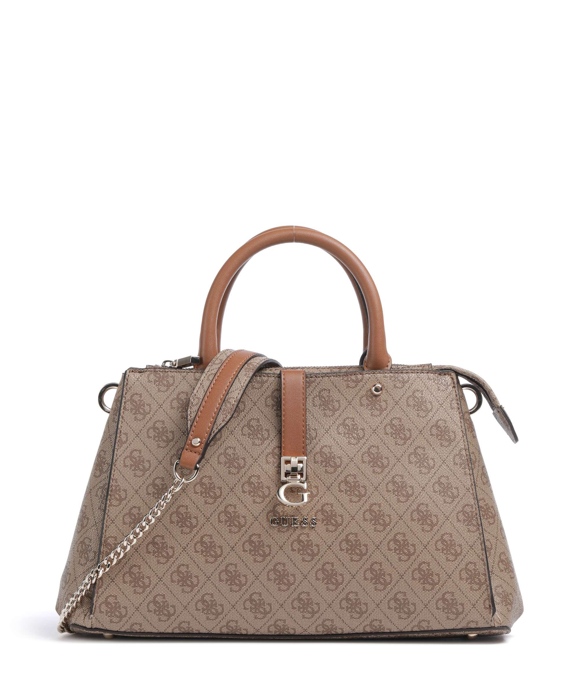 Guess Zamira Handbag latte logo
