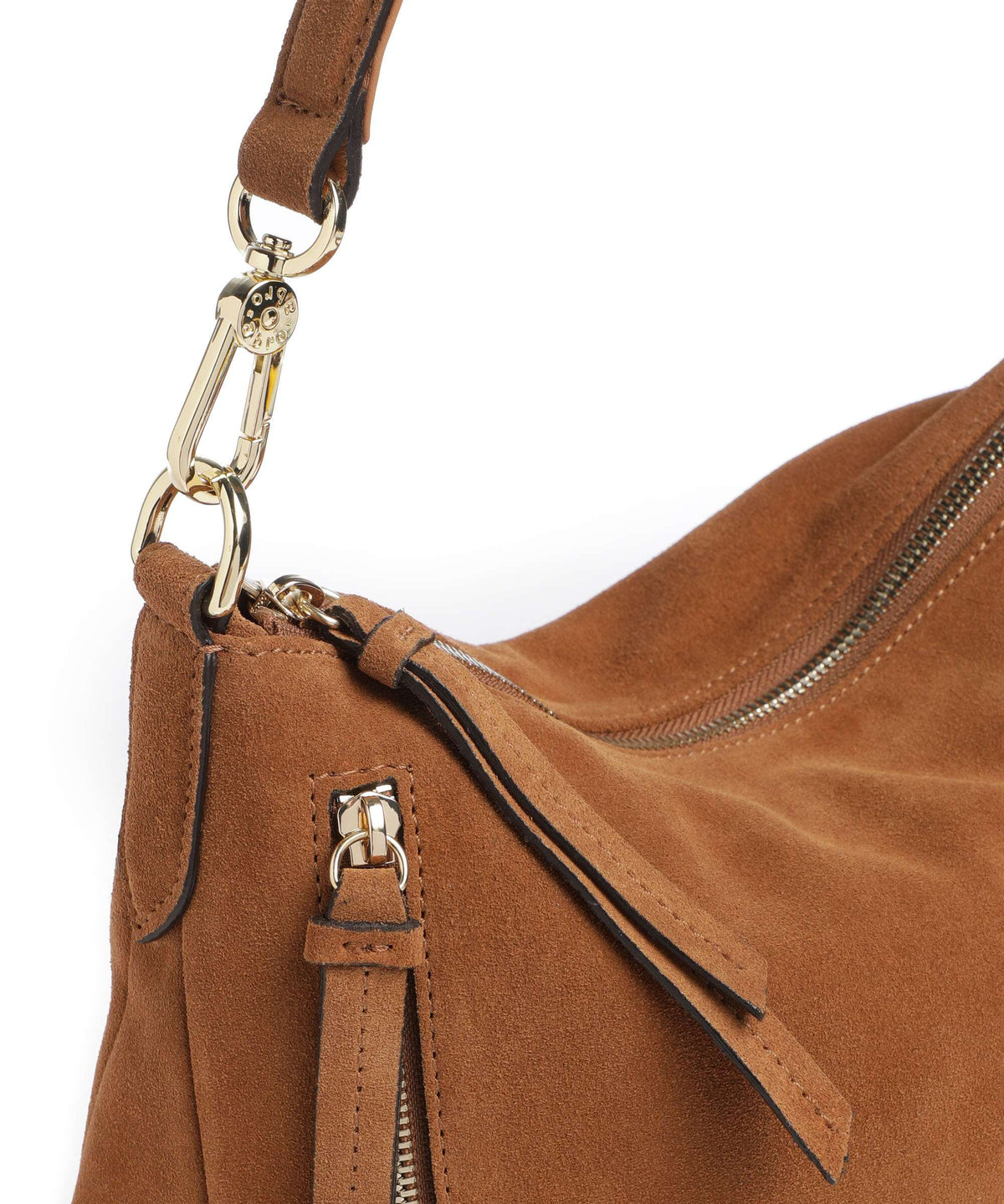 Abro Suede Juna Small Hobo bag cuoio