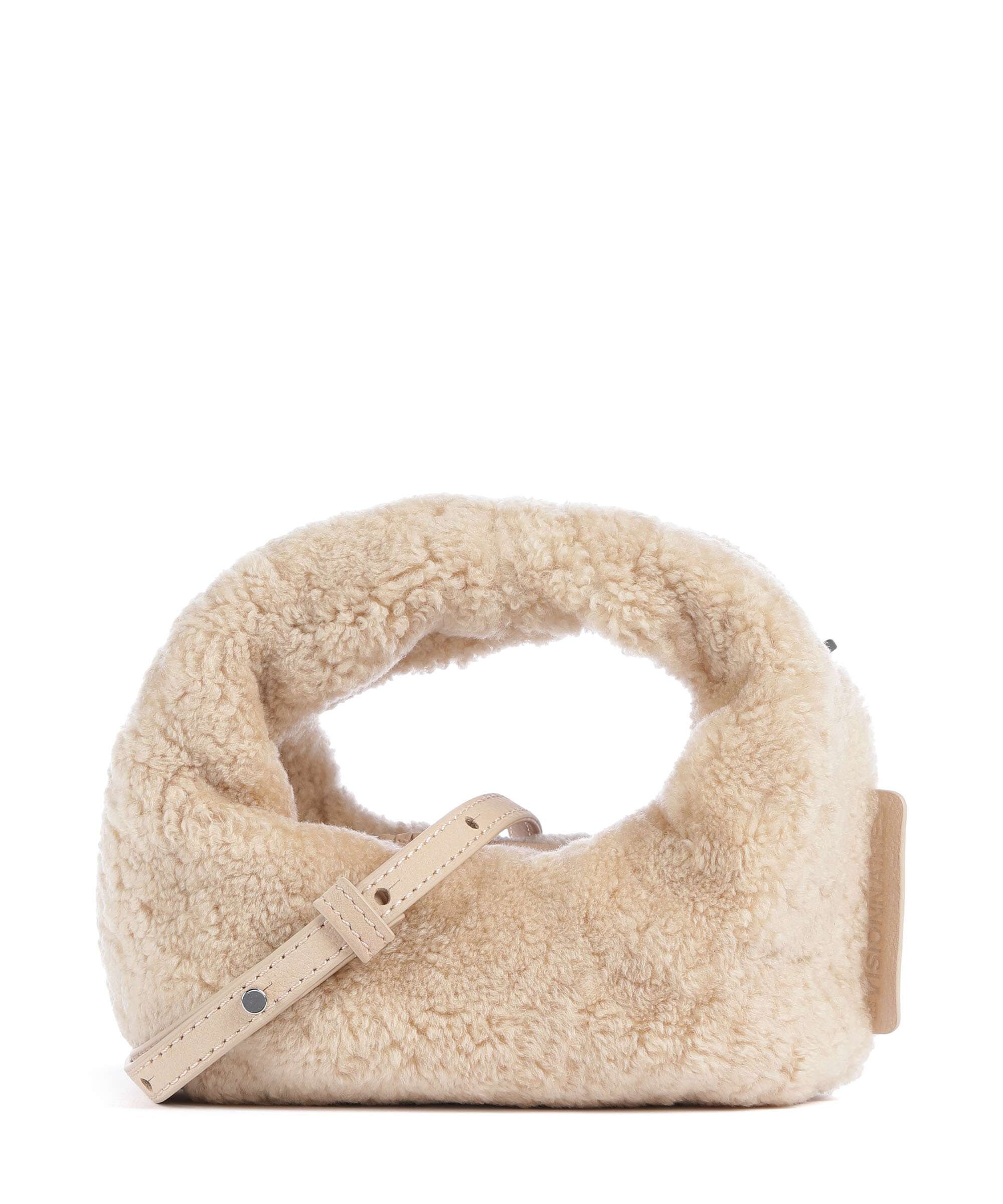 Les Visionnaires Greta Teddy Micro Crossbody bag milky beige