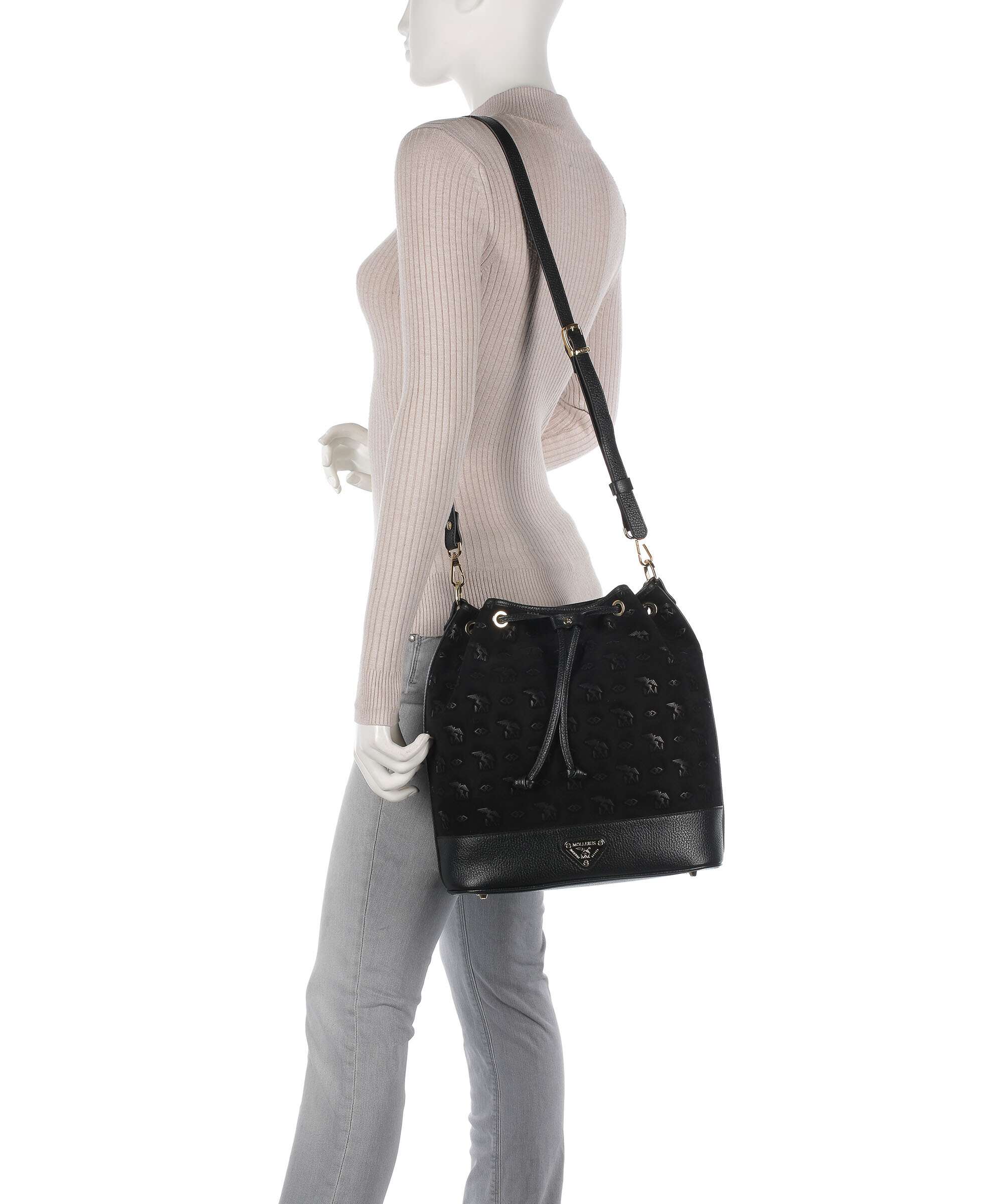 Maison Mollerus Stampato Niesen Bucket bag classic schwarz