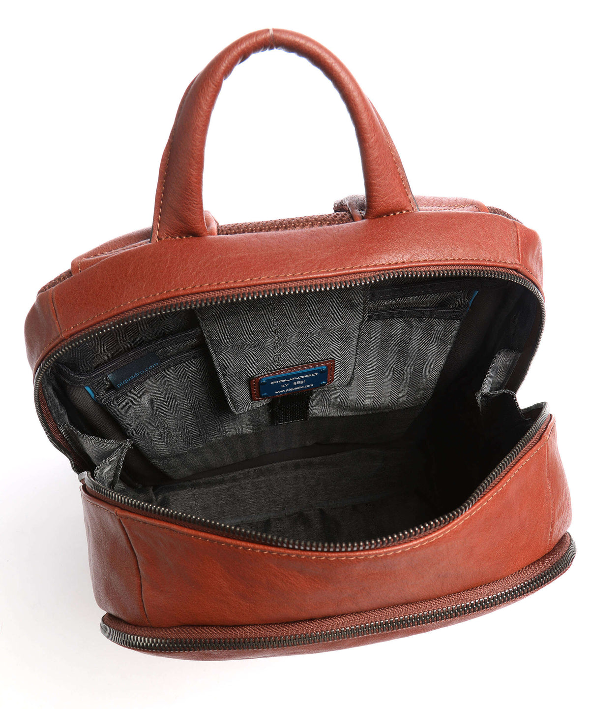 Piquadro Black Square Laptop backpack tobacco