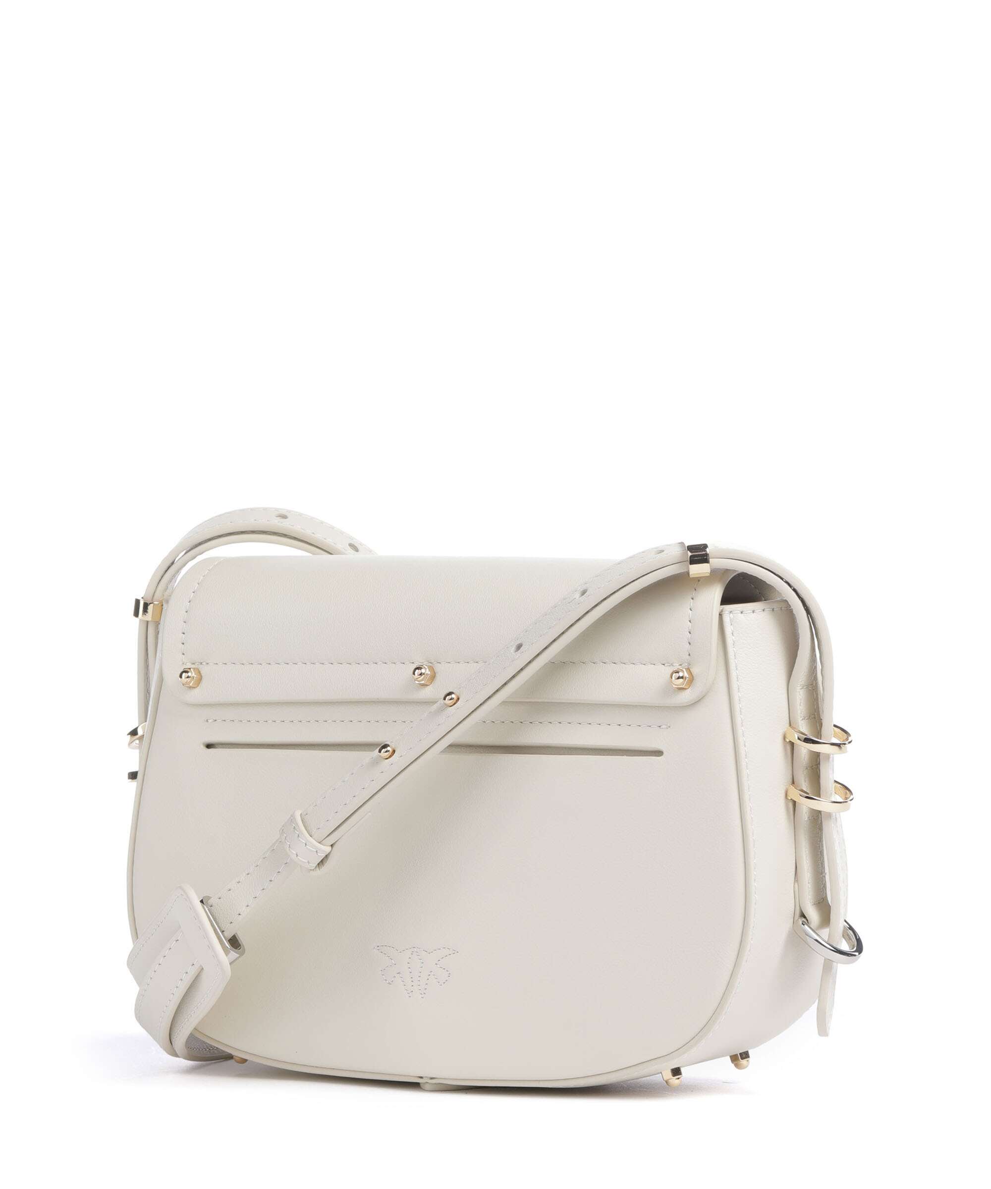 Pinko Saddle Mini Crossbody bag bianco seta/gold/nike