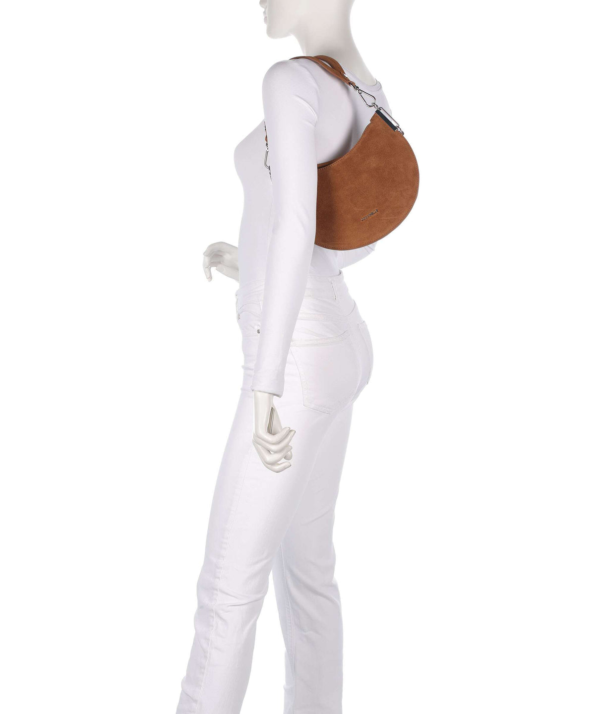 Coccinelle Sunup Suede Shoulder bag cognac