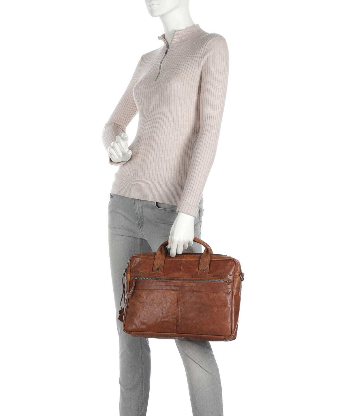 Spikes & Sparrow Bronco Briefcase brandy