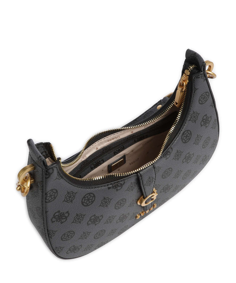 Guess Kuba Shoulder bag charcoal logo