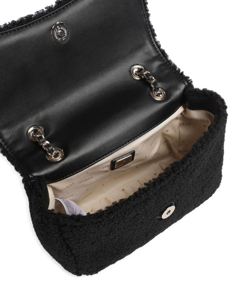 Guess Aslia Shearling Shoulder bag black