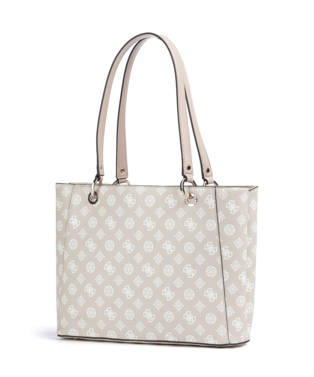 Guess Noelle Printed Peony Tote bag sand logo