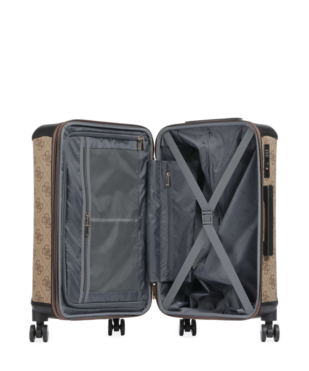 Guess Berta Maxi 4G Spinner (4 wheels) latte logo/brown