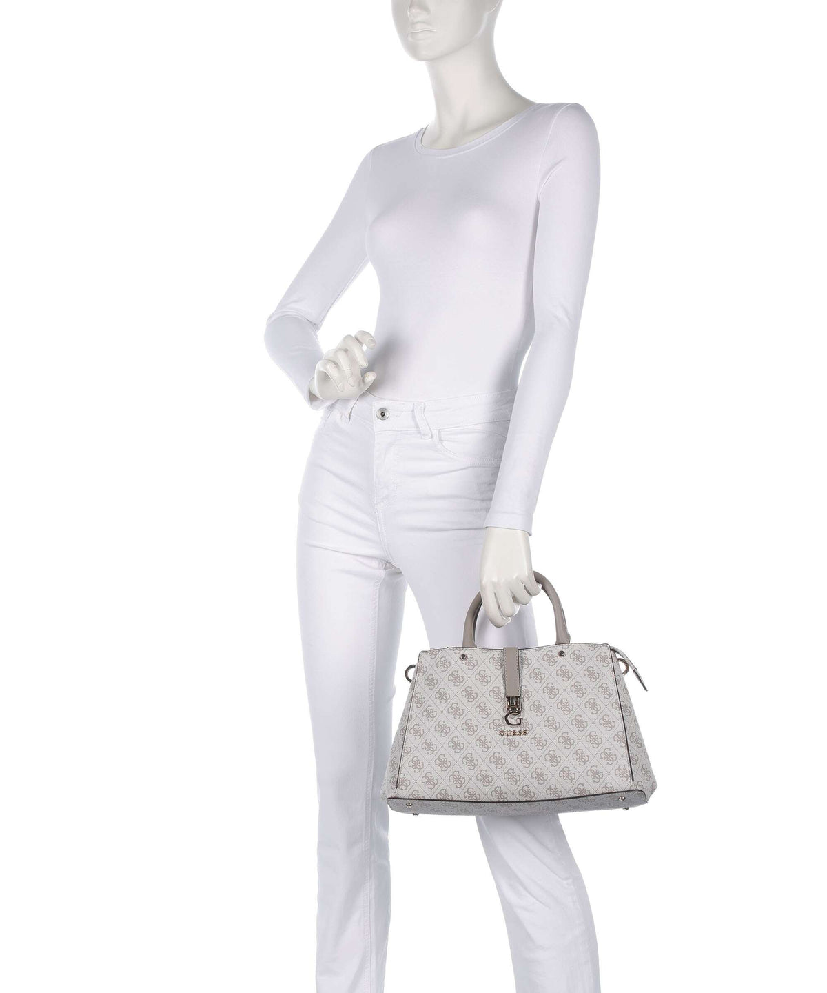 Guess Zamira Handbag dark taupe logo