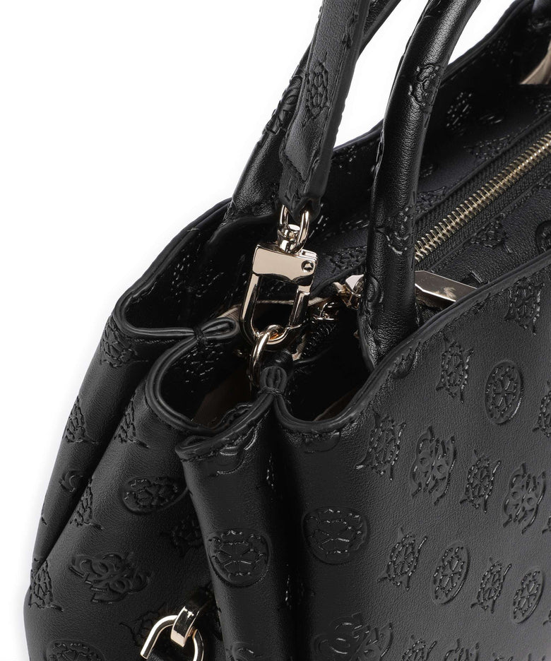 Guess Phoebe Peony Debossed Handbag black logo