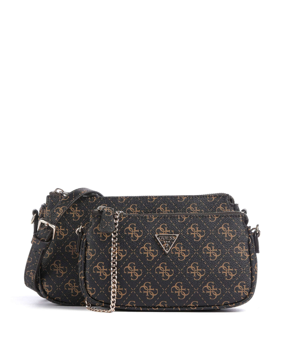 Guess Noelle Q Logo Shoulder bag brown logo