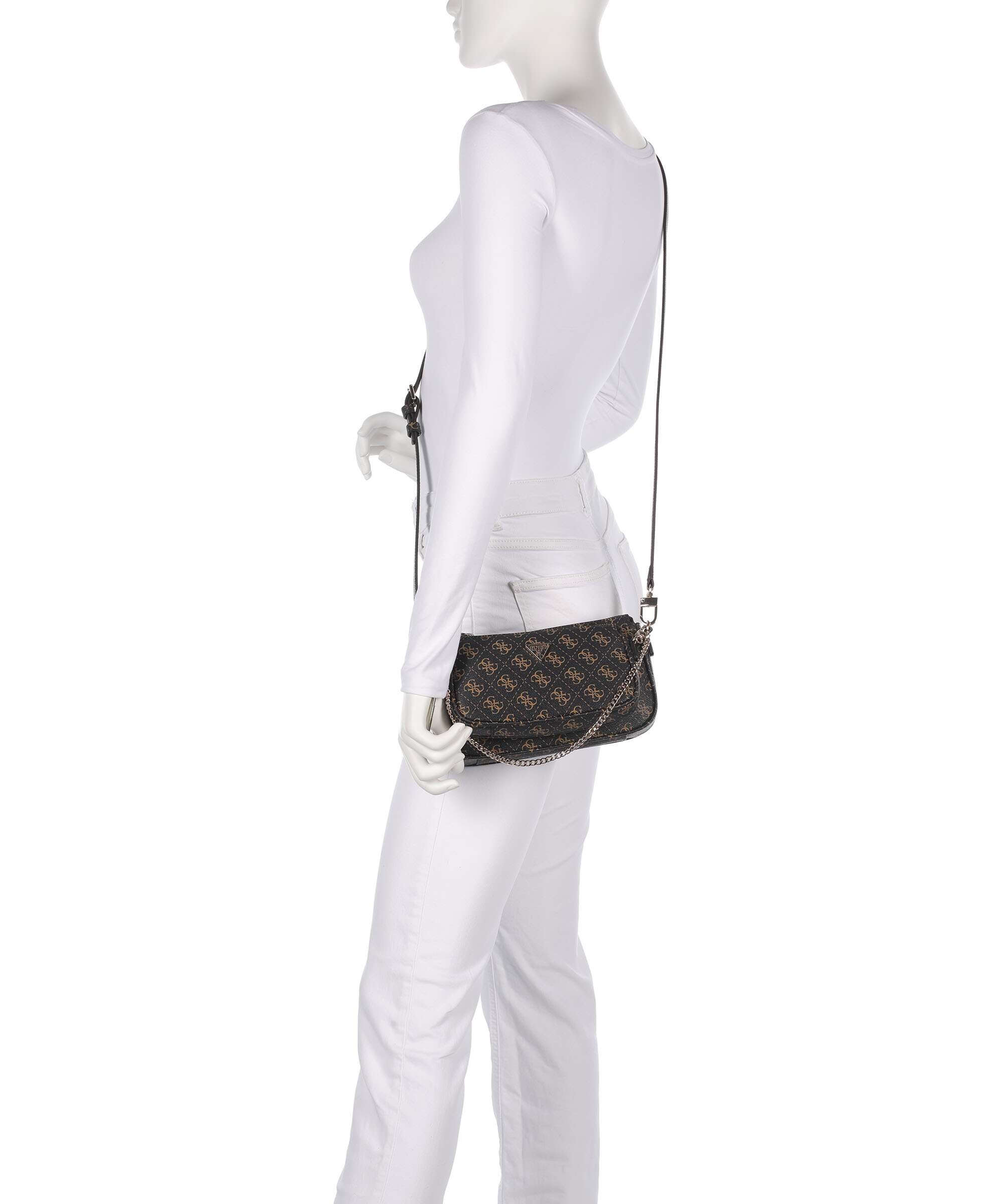 Guess Noelle Q Logo Shoulder bag brown logo