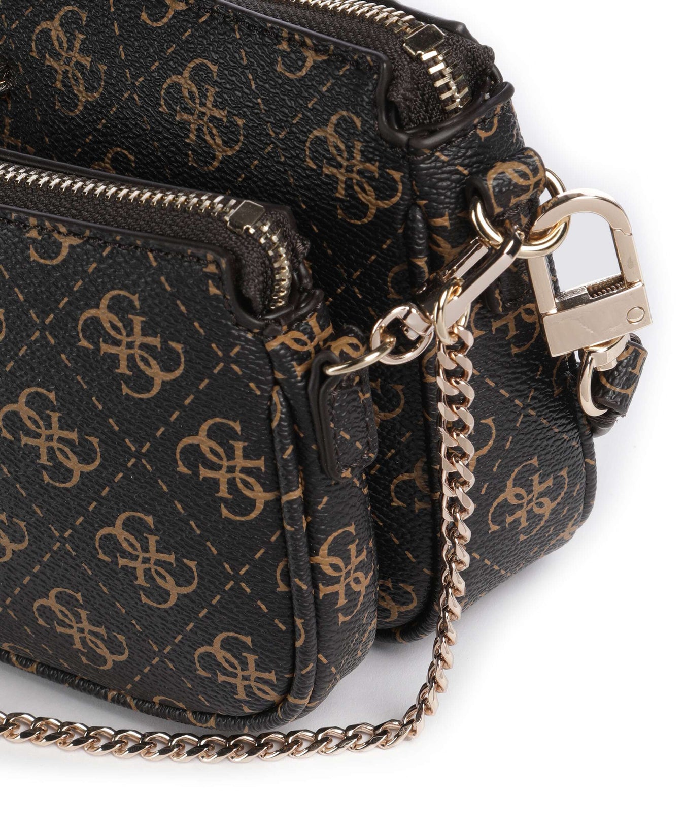 Guess Noelle Q Logo Shoulder bag brown logo