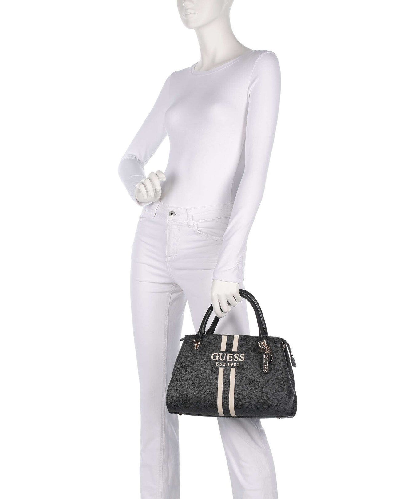 Guess Noelle 4G Logo Handbag coal logo