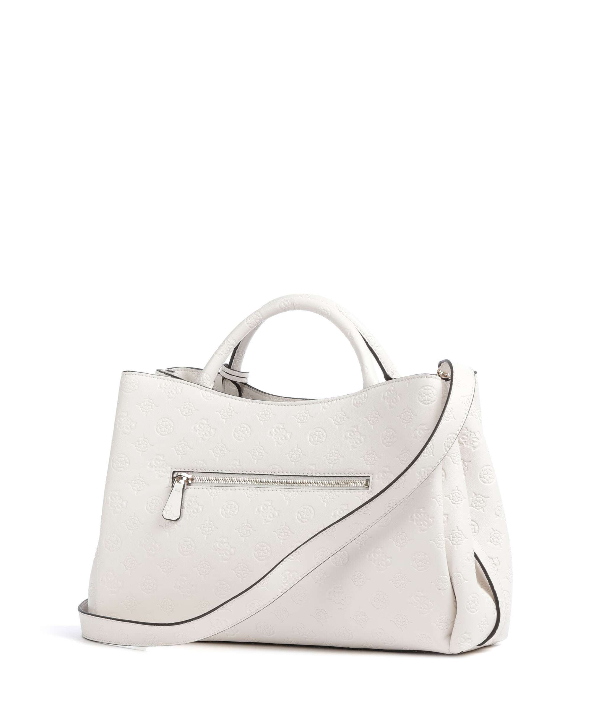 Guess Phoebe Peony Debossed Handbag offwhite logo