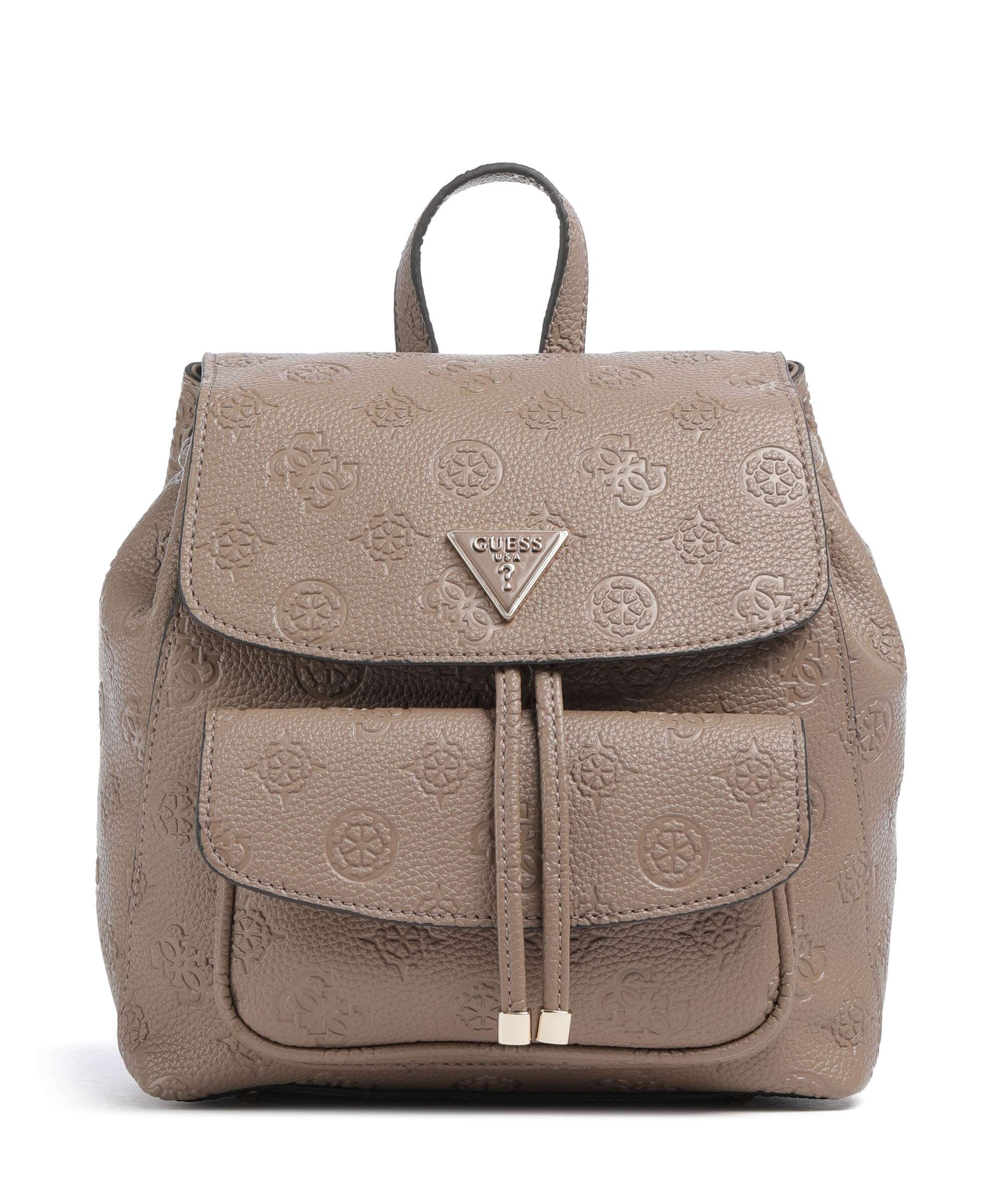 Guess Cresidia Backpack dark taupe logo
