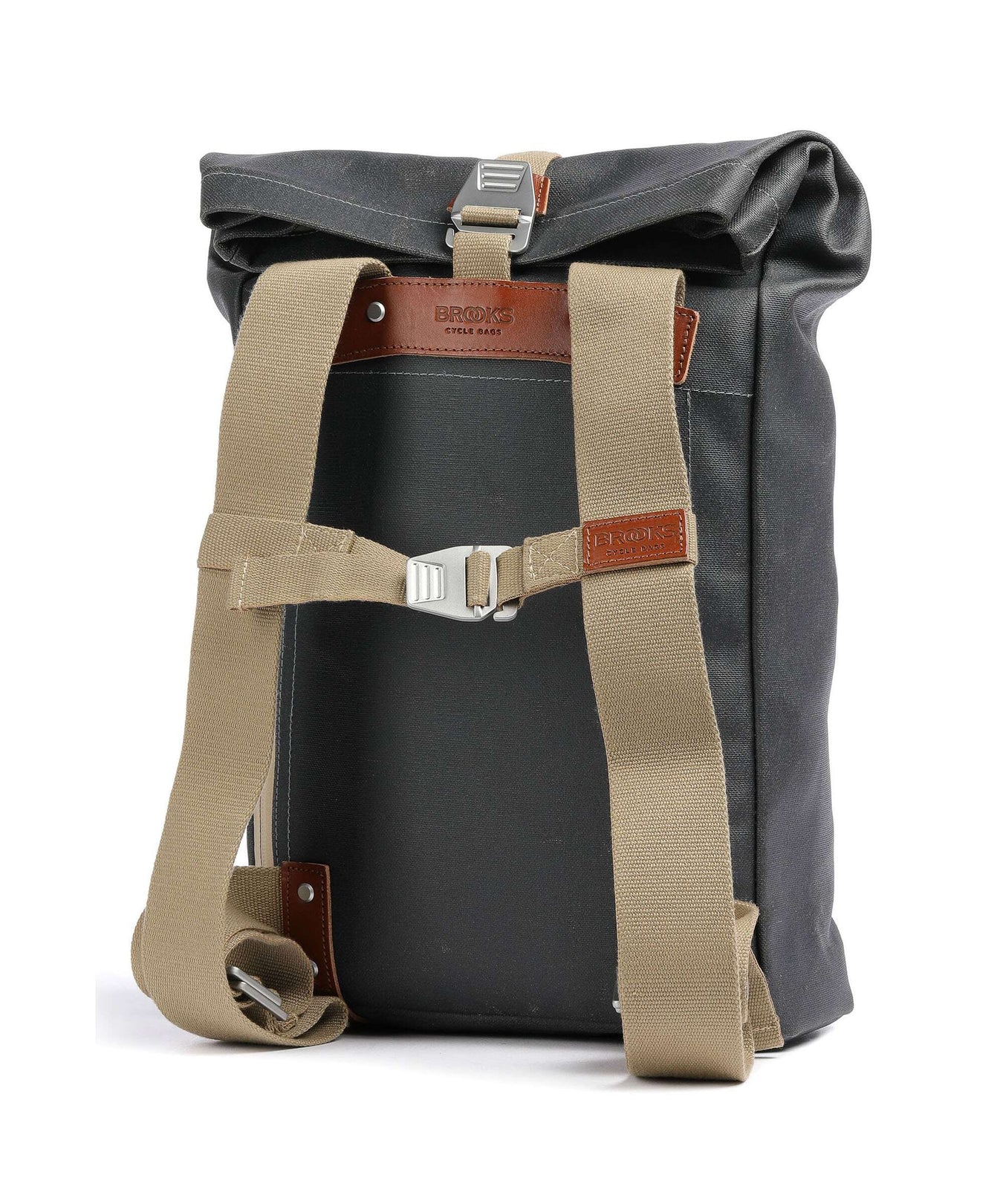 Brooks England Pickwick Cotton Canvas Small Rolltop backpack grey