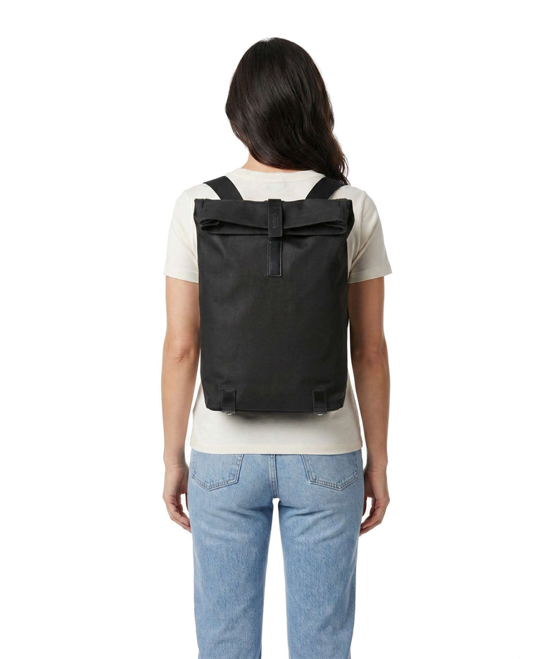 Brooks England Pickwick Cotton Canvas Small Rolltop backpack black