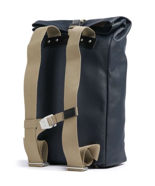 Brooks England Pickwick Cotton Canvas Large Rolltop backpack dark blue