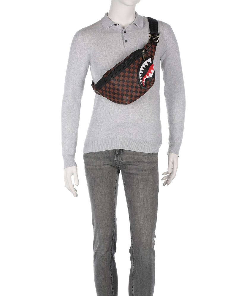 Sprayground Sawtooth Sharks in Paris Fanny pack brown
