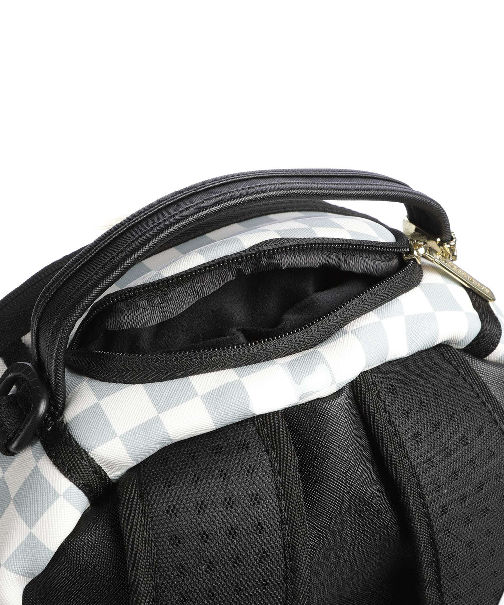 Sprayground Cream And Brown Tear Check Backpack multicolour