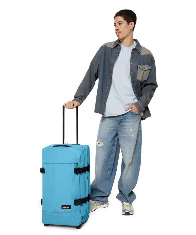 Eastpak Tranverz M Travel bag with wheels dive blue