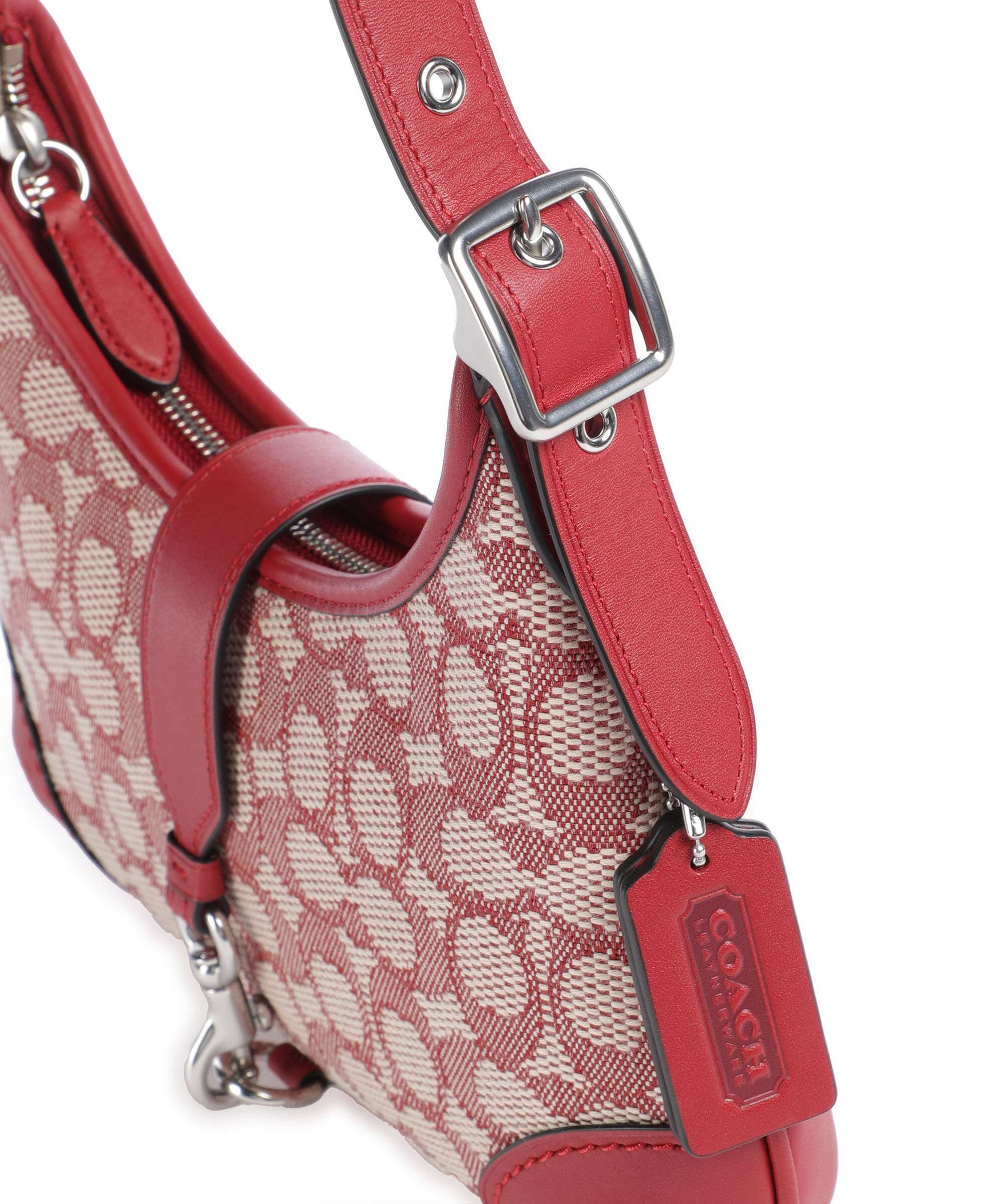 Coach Hamptons Signature Jacquard Shoulder bag ruby/ivory