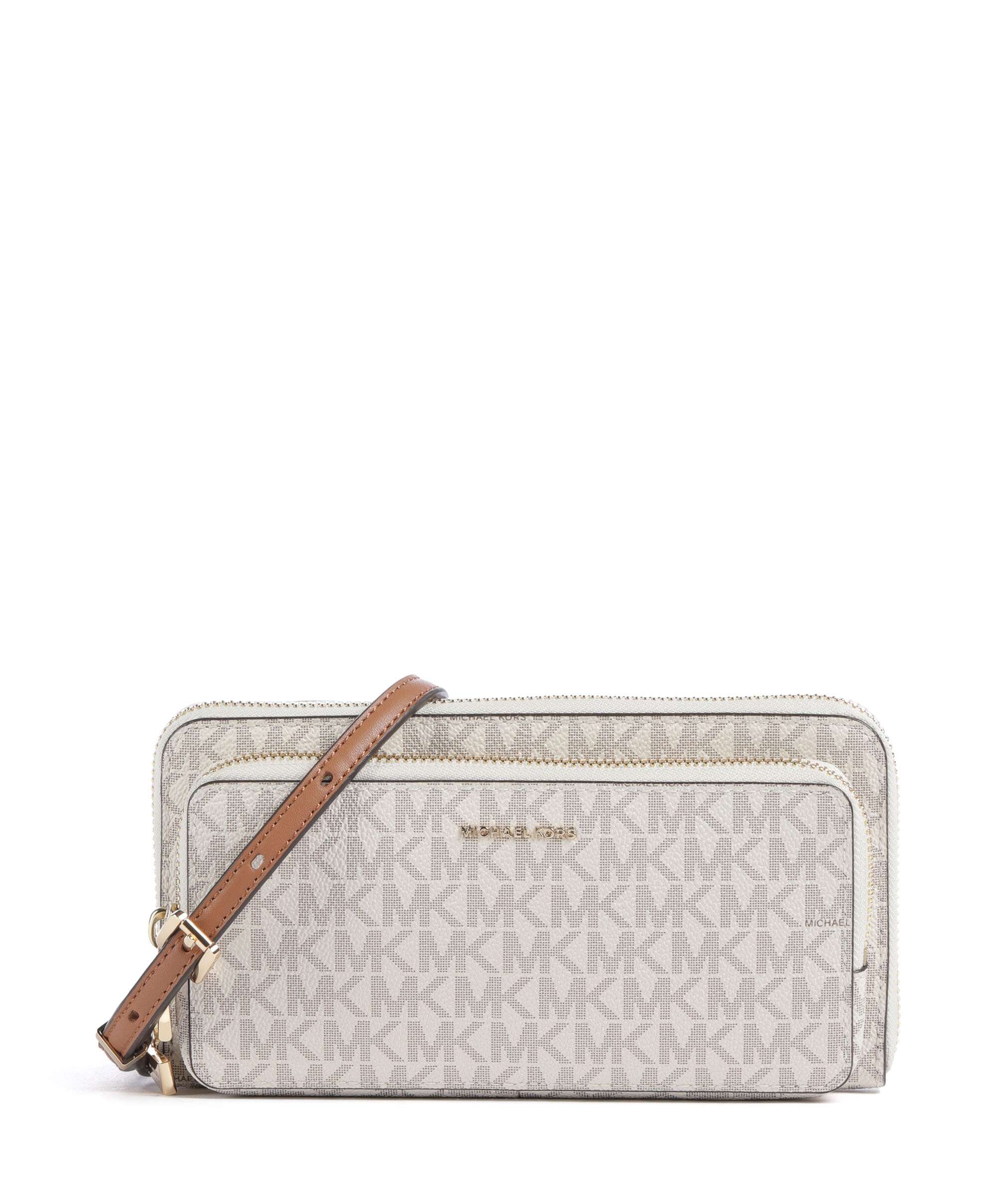 Michael Kors Jet Set Large Continental Crossbody bag vanilla/acorn
