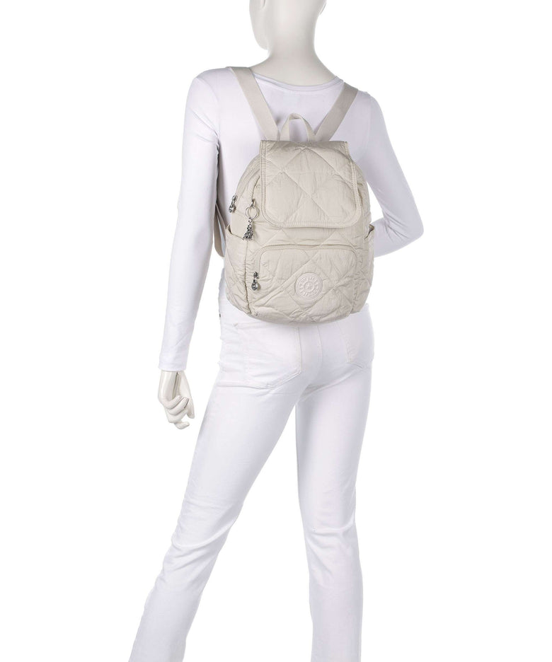 Kipling Crinkled Quilt City Pack S Backpack airy beige