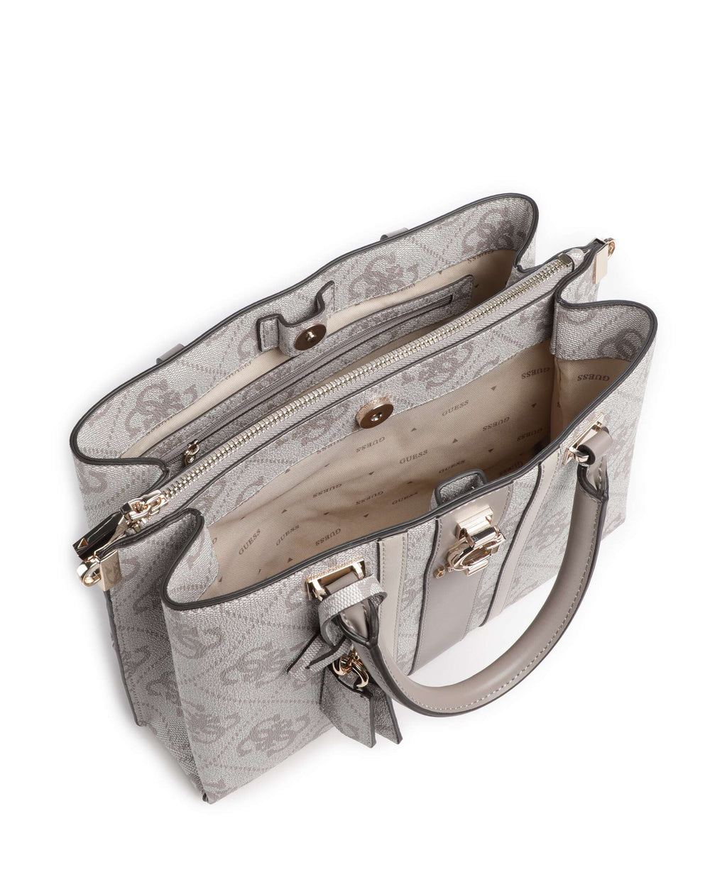 Guess Erenia Handbag dark taupe logo