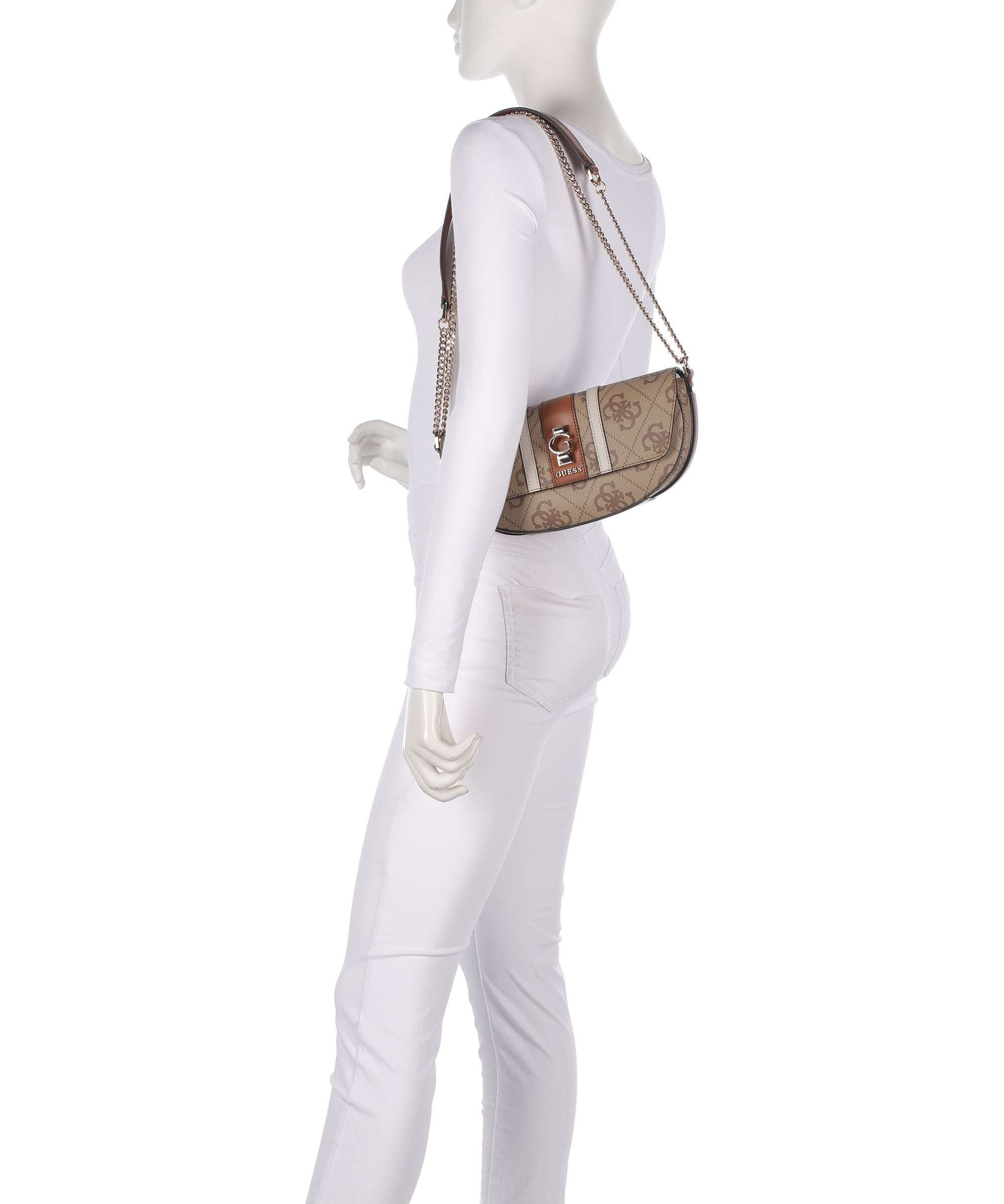Guess Erenia Shoulder bag latte logo