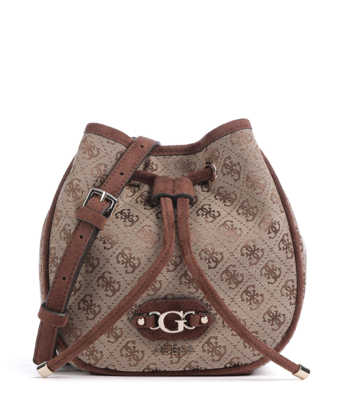Guess Samantha Mini Bucket bag latte logo/brown