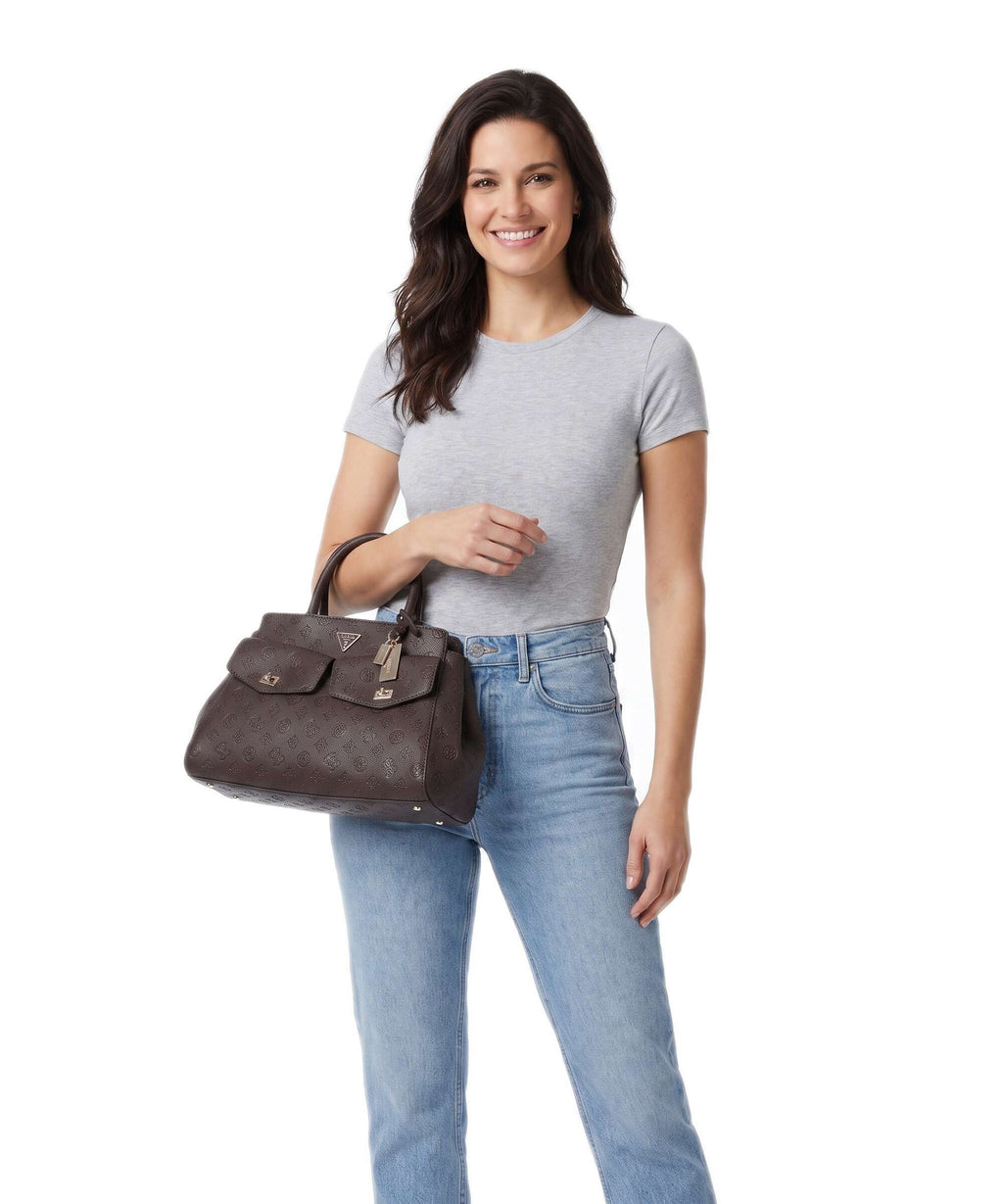 Guess Blake Large Handbag brown logo