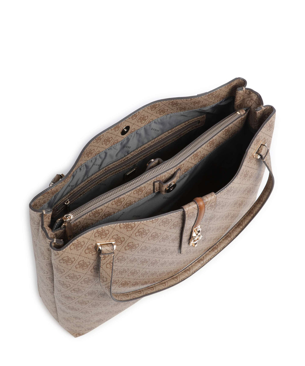 Guess Yvonne Logo Tote bag latte logo