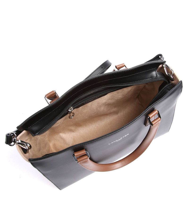 Lancaster Smooth Handbag noir/nude/vison