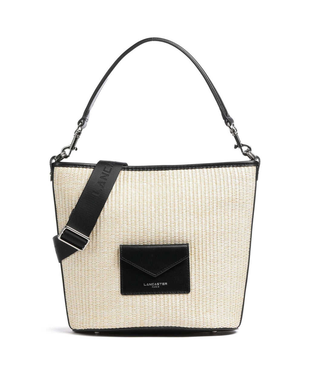 Lancaster Actual Mini Osier Hobo bag beige