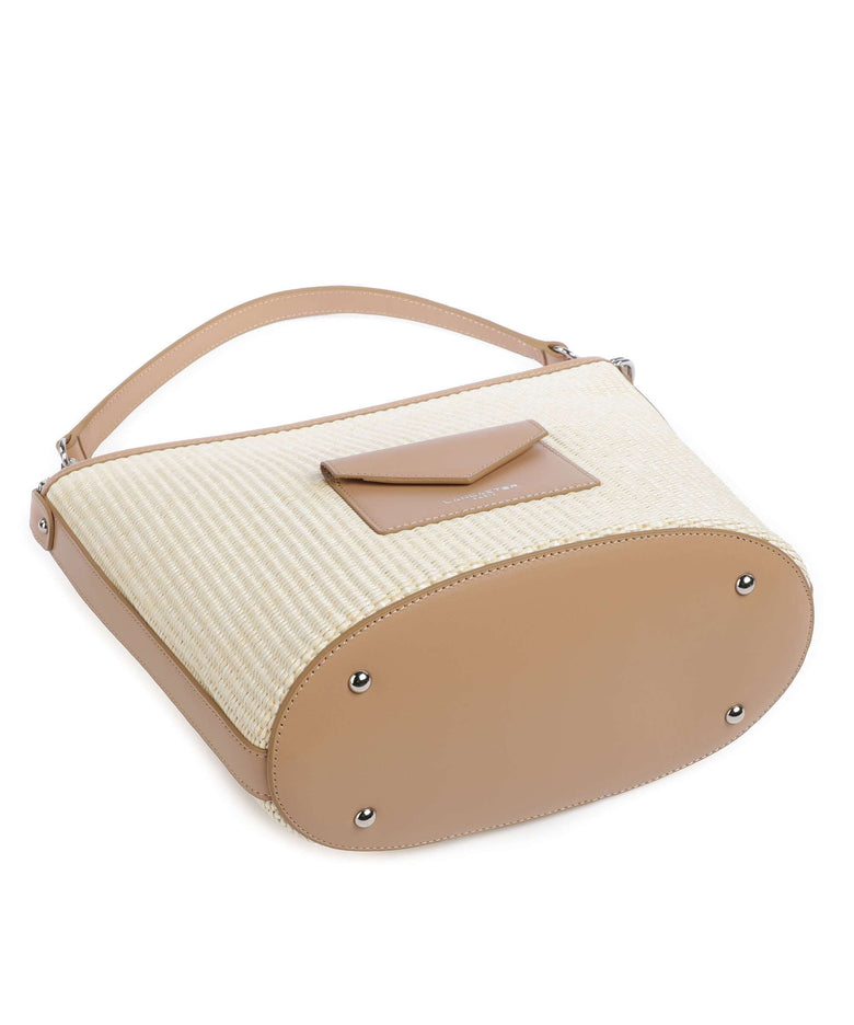 Lancaster Actual Osier Mini Hobo bag beige