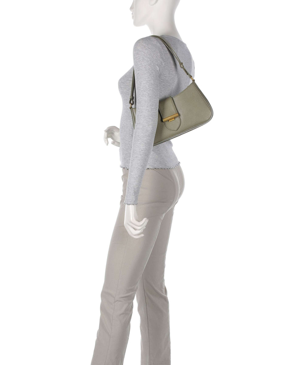 Lancaster Exotic Ily Shoulder bag olive/lézard