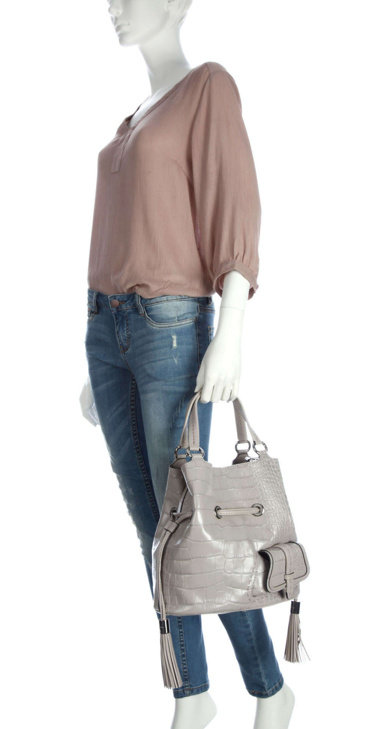 Lancel Premier Flirt Hobo bag grey taupe