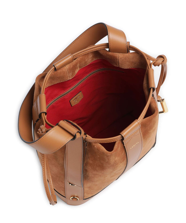 Lancel Elles M Bucket bag camel