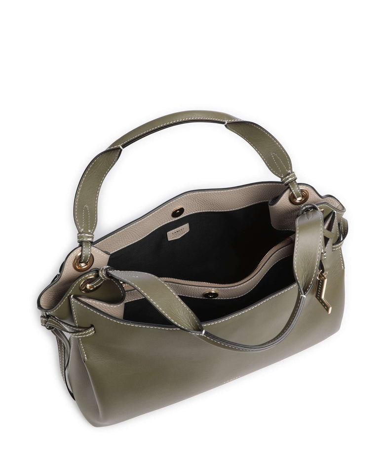 Lancel Swann M Hobo bag dark khaki