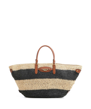 Lauren Ralph Lauren Daphney 40 Straw Borsa a mano natural/black/lauren tan