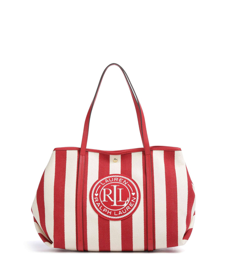 Lauren Ralph Lauren Emerie Extra Large Tote bag natural/festive red stripe