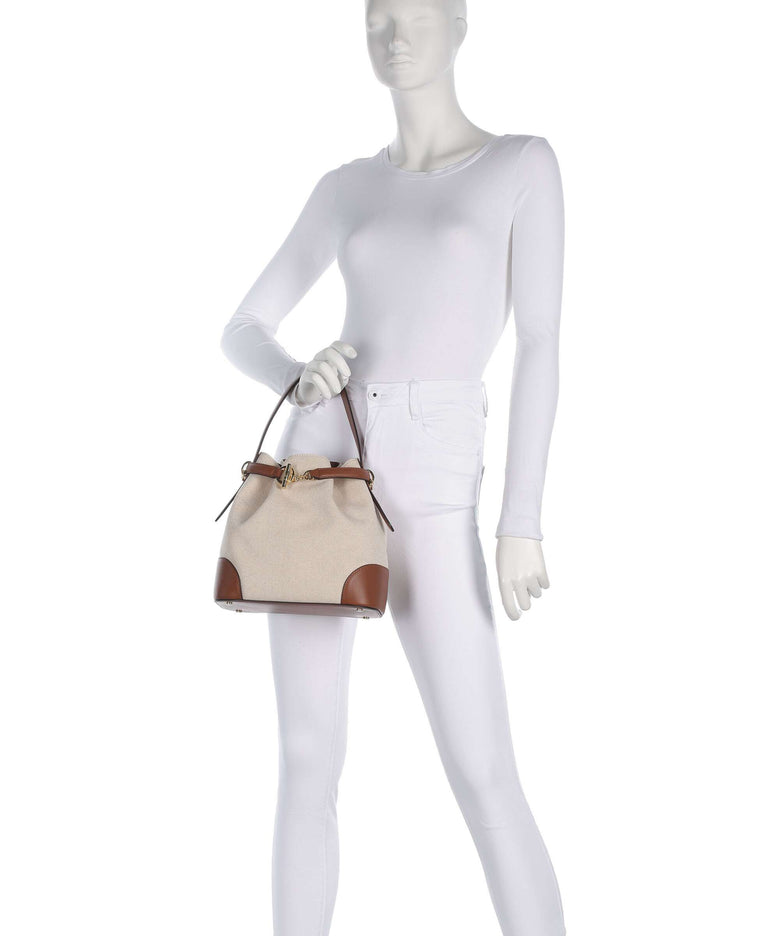 Lauren Ralph Lauren Blaike Medium Bucket bag natural/buff canvas/lauren tan