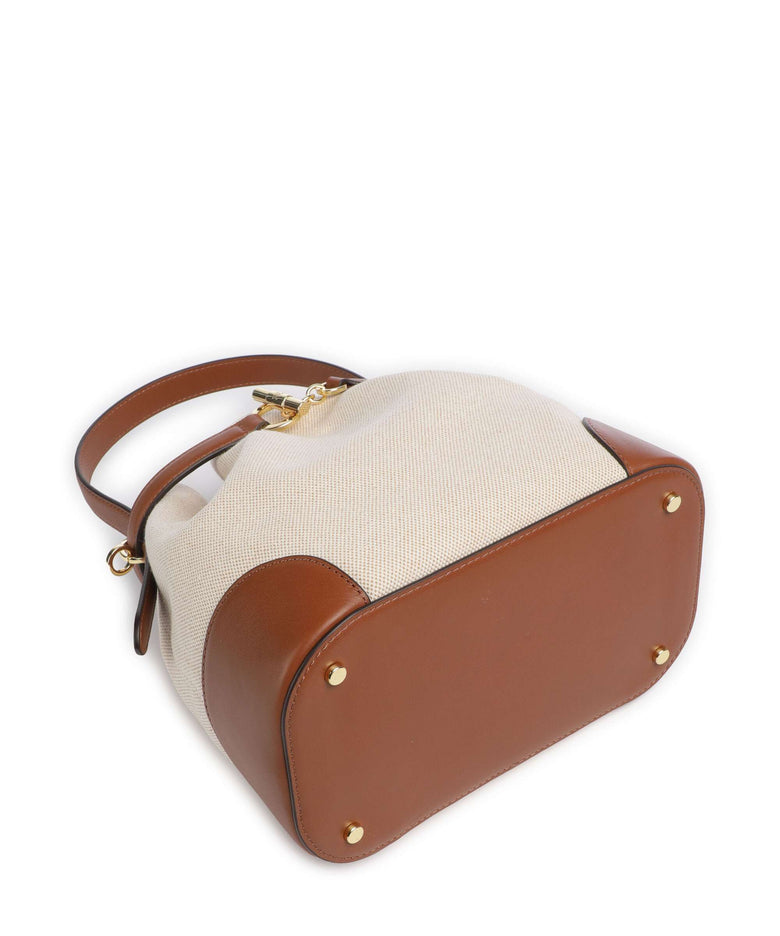 Lauren Ralph Lauren Blaike Medium Bucket bag natural/buff canvas/lauren tan
