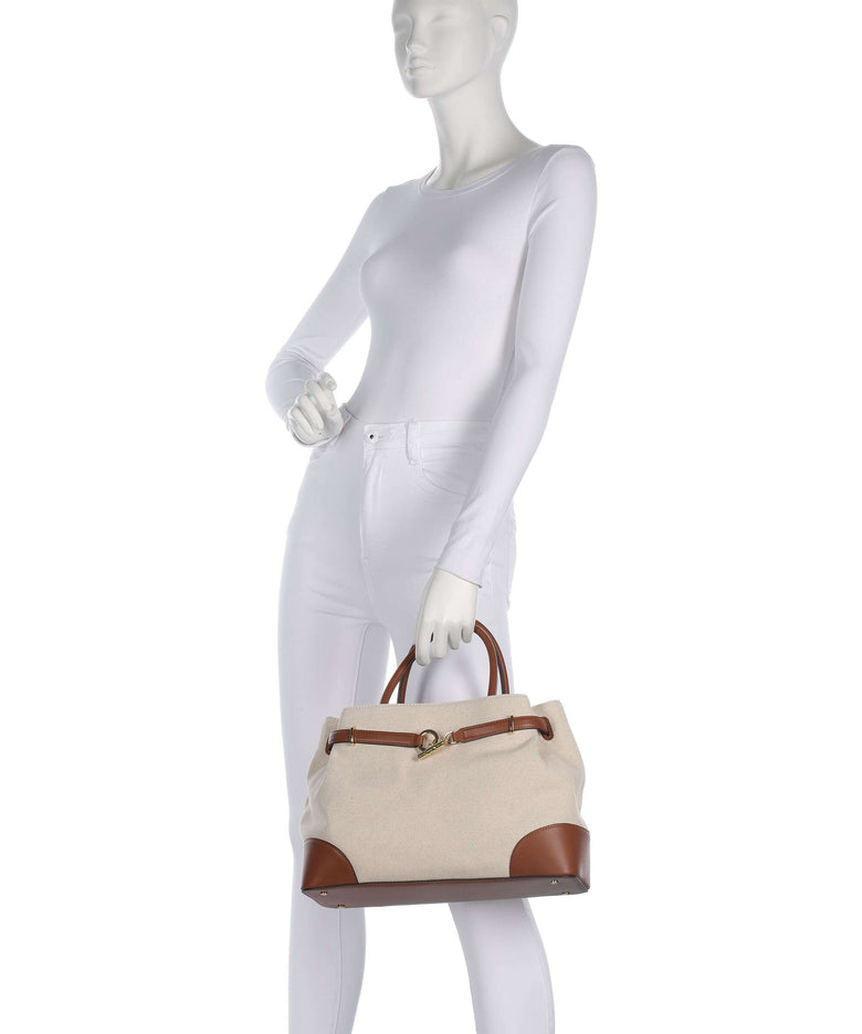 Lauren Ralph Lauren Blaike Large Handbag natural/buff canvas/lauren tan