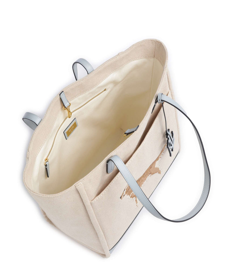 Lauren Ralph Lauren Cameryn Large Tote bag natural/buff canvas/alpine blue