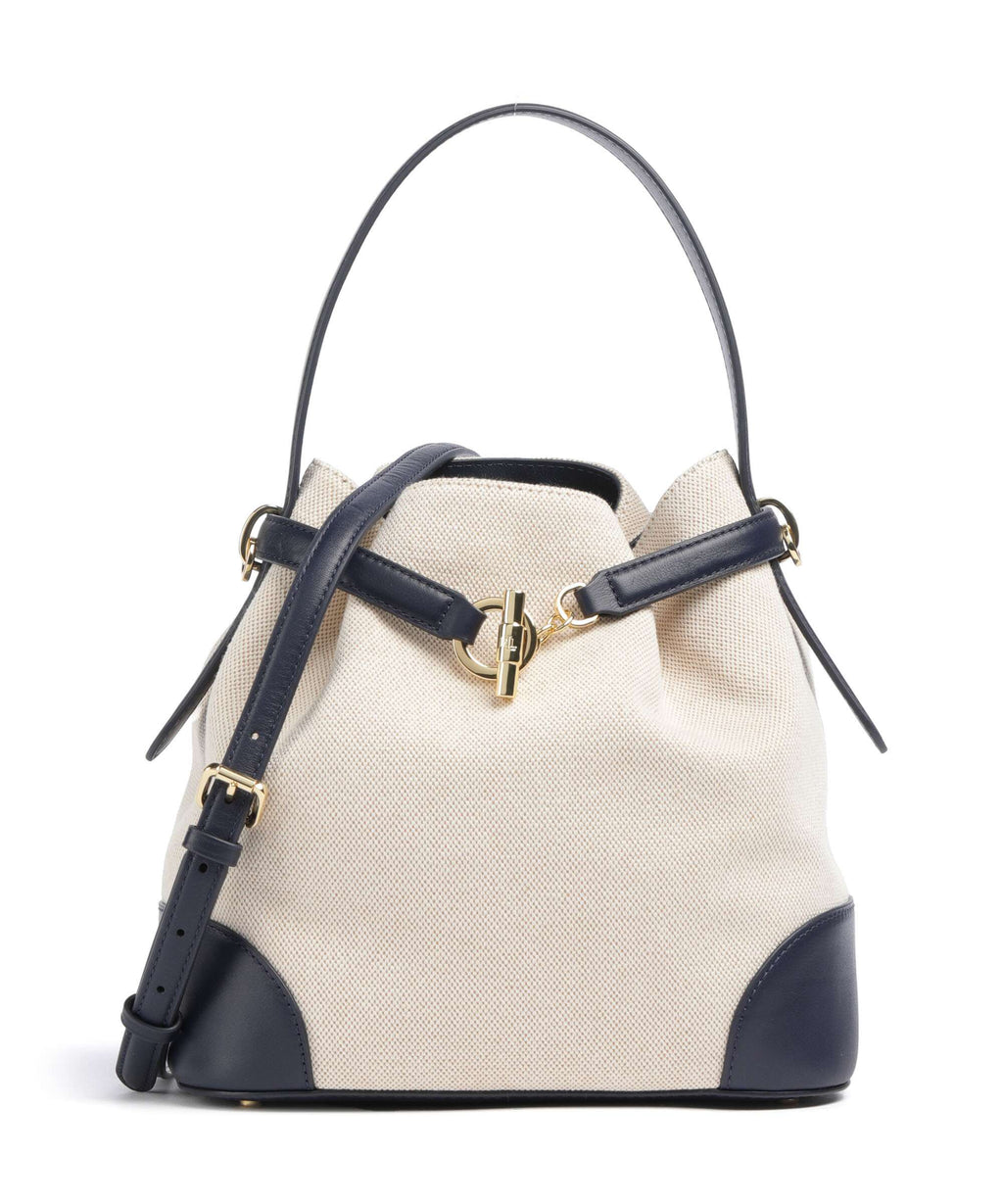 Lauren Ralph Lauren Blaike Medium Bucket bag natural/buff canvas/refined navy