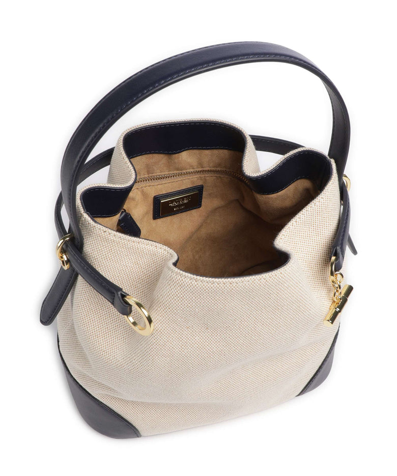 Lauren Ralph Lauren Blaike Medium Bucket bag natural/buff canvas/refined navy
