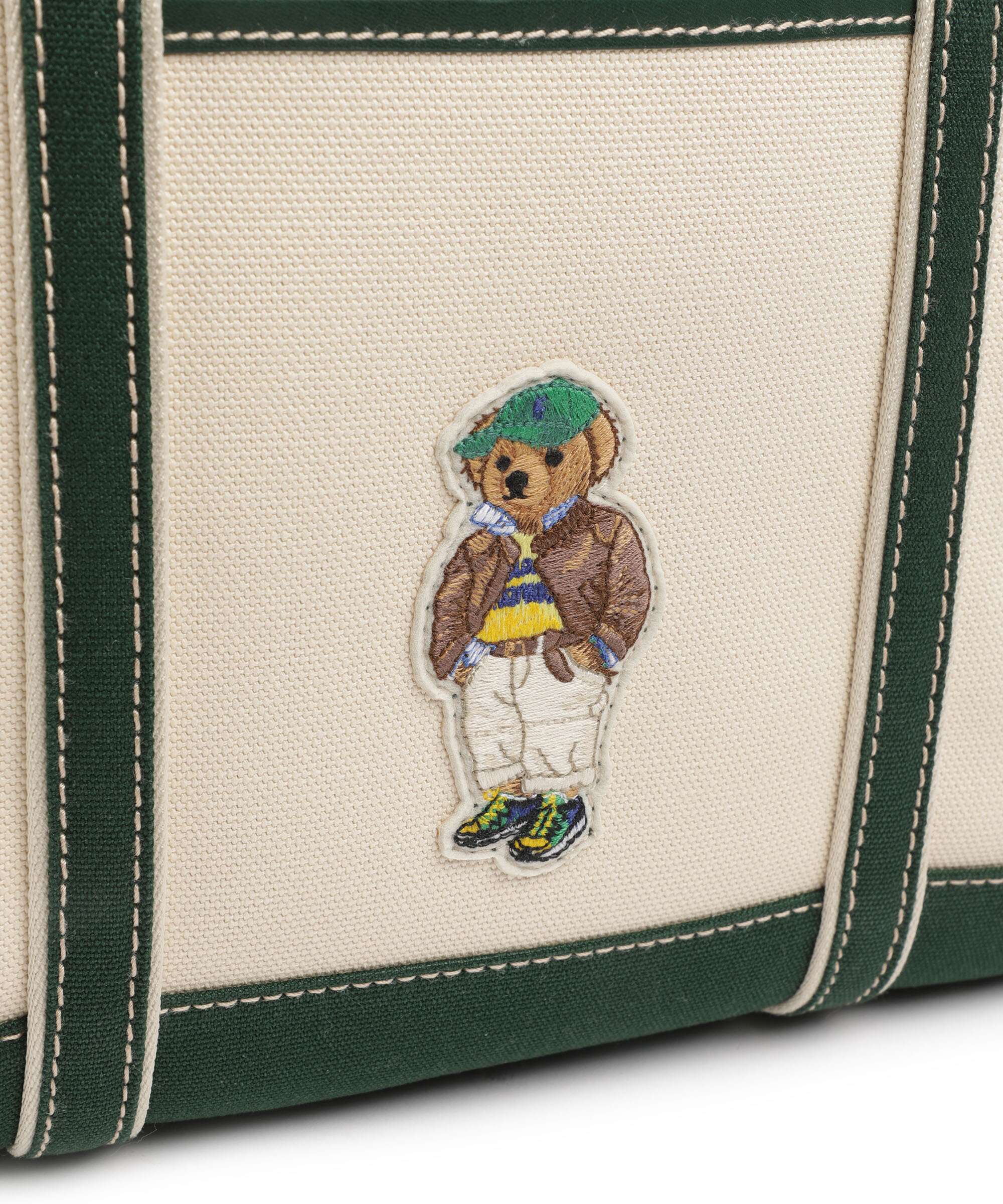 Polo Ralph Lauren Bear Fall Tote bag ecru/northwest pine